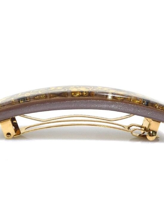 Auth LOUIS VUITTON Barrette Hair Clip Brown Resin/Goldtone - r10930g main image 6
